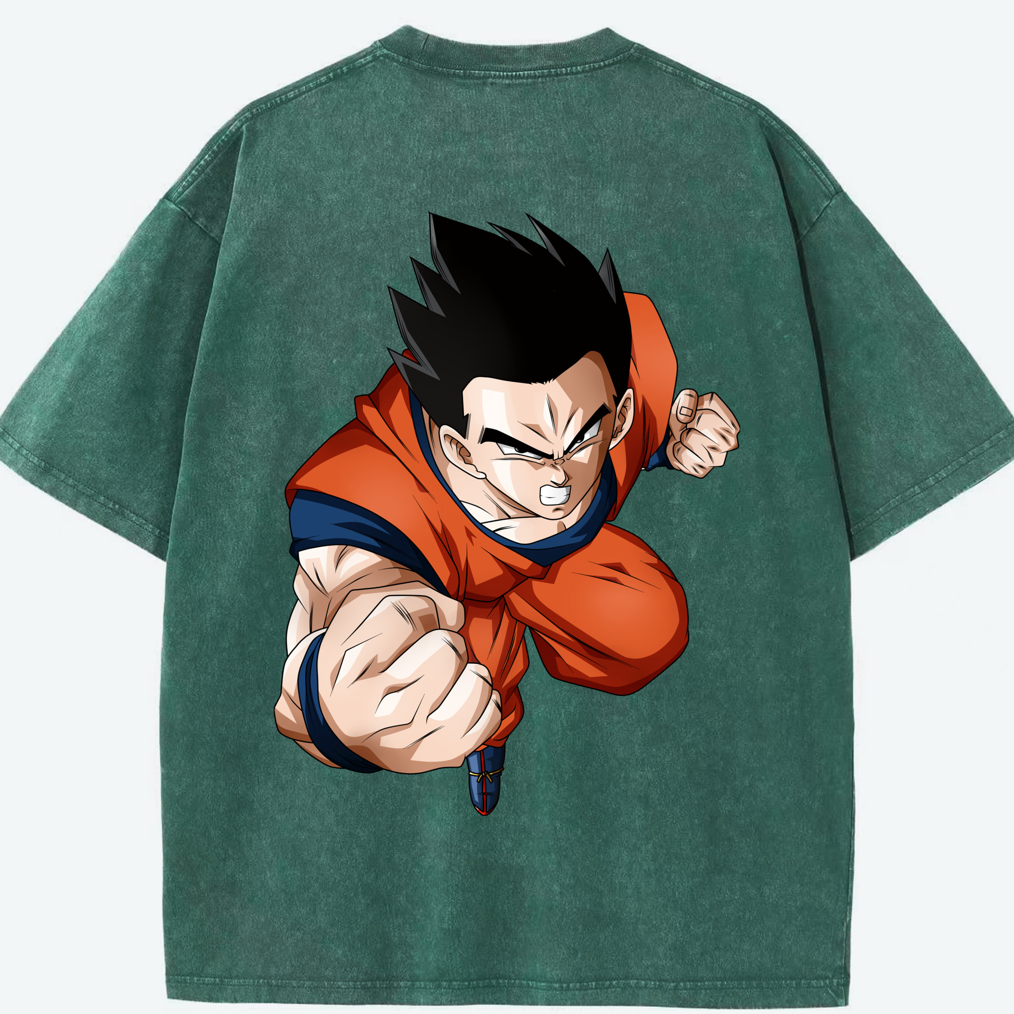 （画像用） ドラゴンボール 孫 悟飯（そんごはん）DRAGON BALL Son Gohan 綿100% ヴィンテージ風 半袖Tシャツ（背面プリント）
